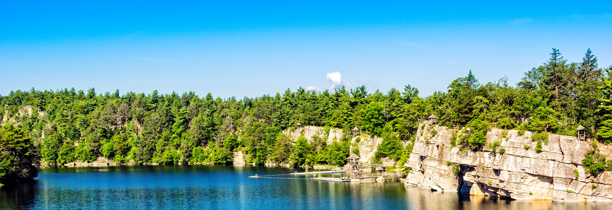 shot of the Mohonk Lake in a summer day